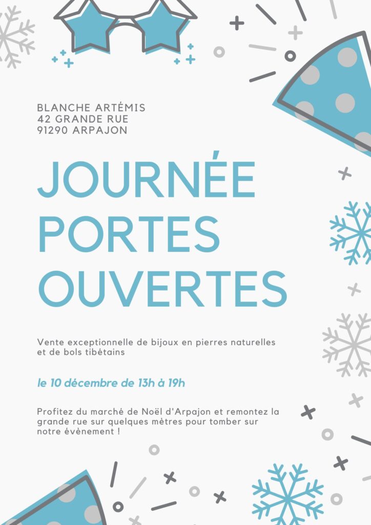 Blanche Artémis
42 grande rue
91290 Arpajon

Journée portes ouvertes

Vente exceptionnelle de bijoux en pierres naturelles et de bols tibétains

Le 10 décembre de 13h à 19h

Profitez du marché de Noël d'Arpajon et remontez la grande rue sur quelques mètres pour tomber sur notre évènement !